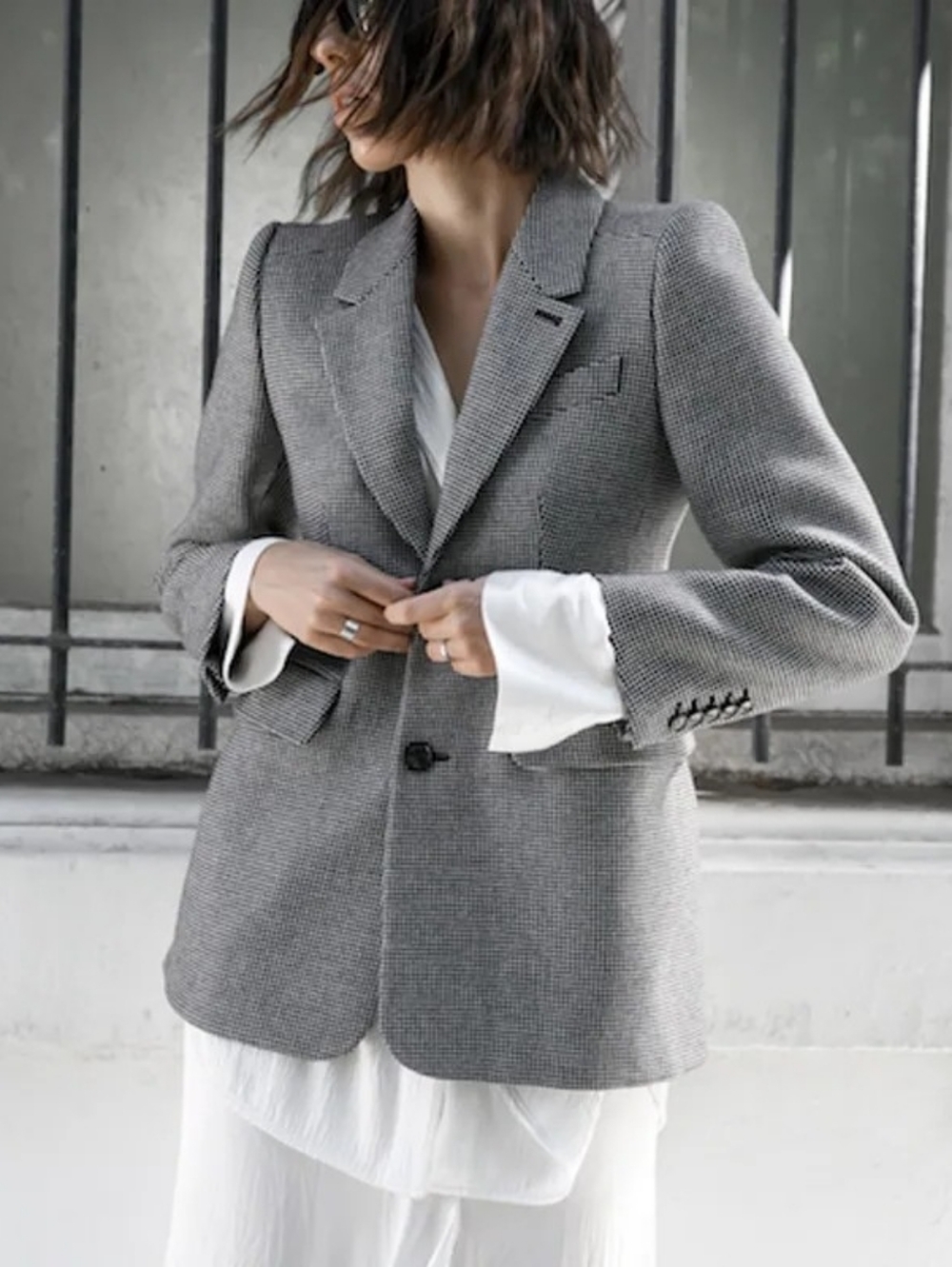 AEL Amy Enjoy Life | Hourglass Houndstooth blazer